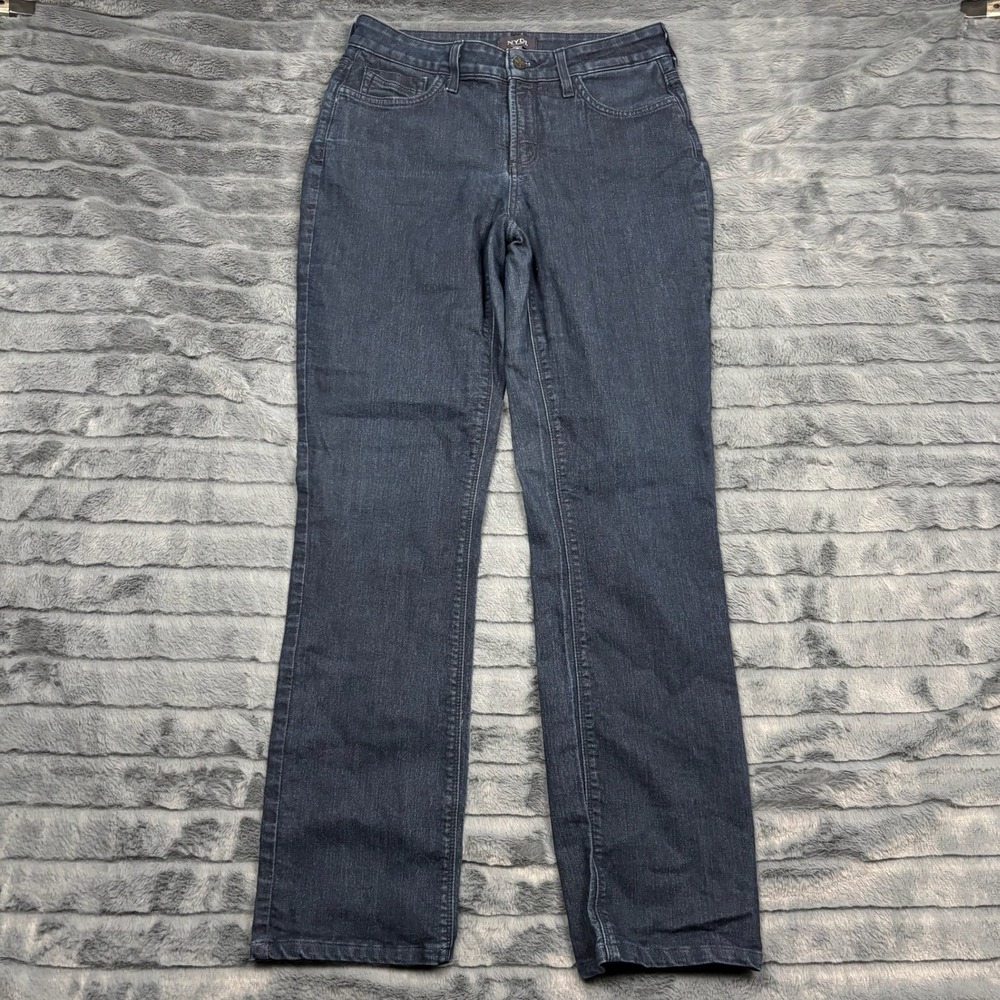 NYDJ Marilyn Straight Leg Jeans Dark Wash Blue Lift Tuck Womens Size 8
